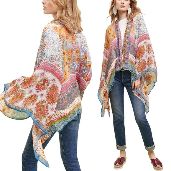 VISMAYA x ANTHROPOLOGIE Matilda Floral Printed Kimono - Picture 1 of 12